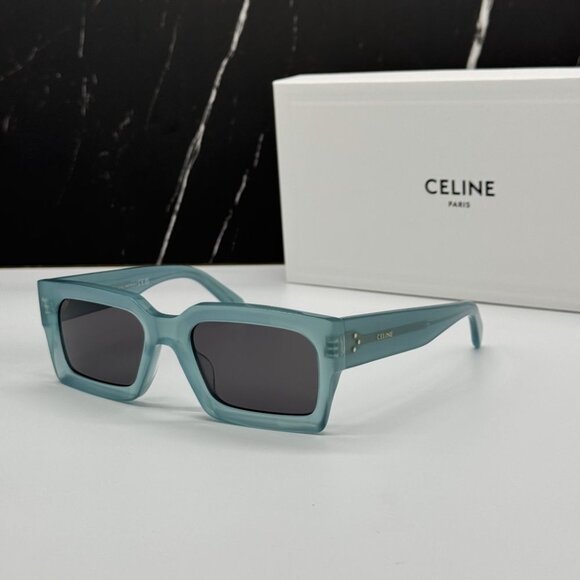 NEW CL40280U 93A CELINE SUNGLASSES SHINY LIME TRANSPARENT WOMEN EYEWEAR CELINE - Picture 1 of 12